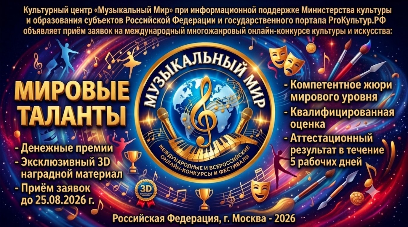 Афиша конкурса «Мировые Таланты»